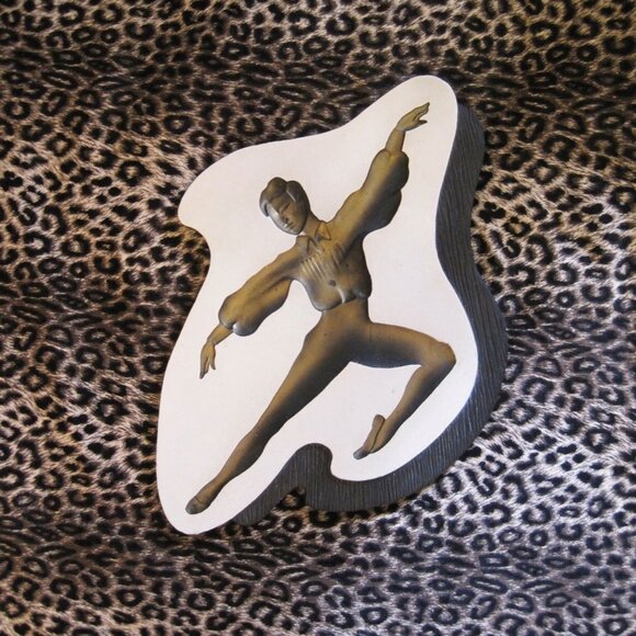 1950s Wall Hanging Chalkware Atomic Dancer Wall Plaque MCM Home Decor - Picture 2 of 5